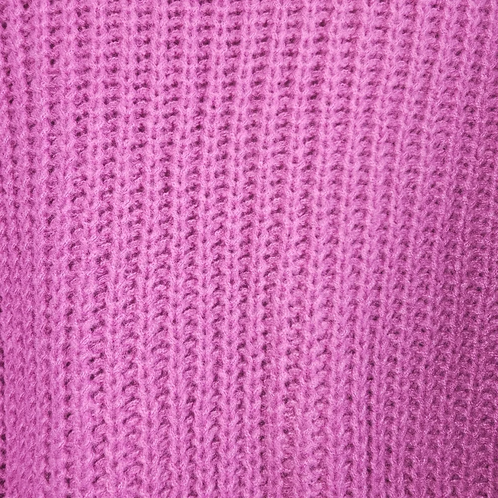 Jon & Anna Turtleneck Sweater Hot Pink Chunky Knit Ballon Sleeves Sz M Barbie